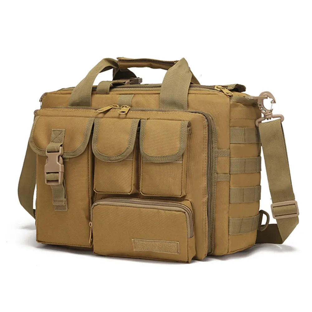 Military Backpack Tactical Messenger Shoulder Bag Men Laptop Handbags Briefcase Outdoor Multifunction Climbing Travel Bag 240118