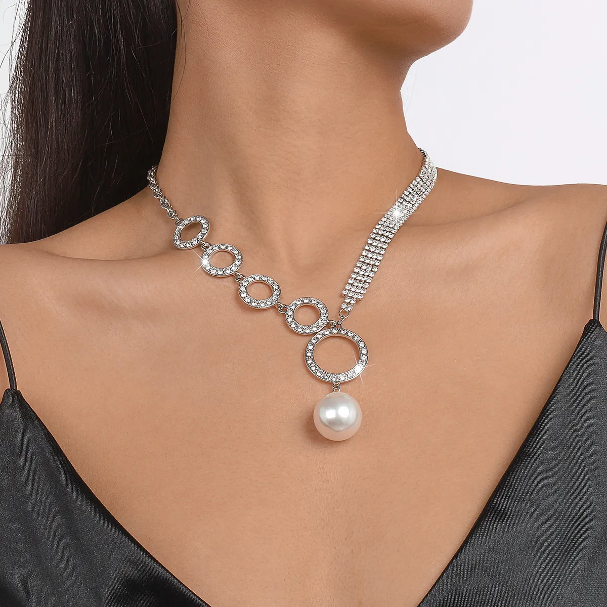 Circle Claw Chain Full Of Diamond Personalized Necklace Wedding Accessories