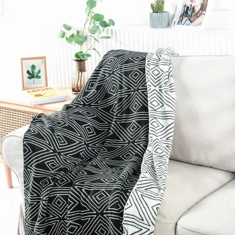 Dekens JBTP Scandinavische stijl geometrie strepen deken eenvoudig gebreid voor woonkamer bank geruite sprei decoratieve sprei