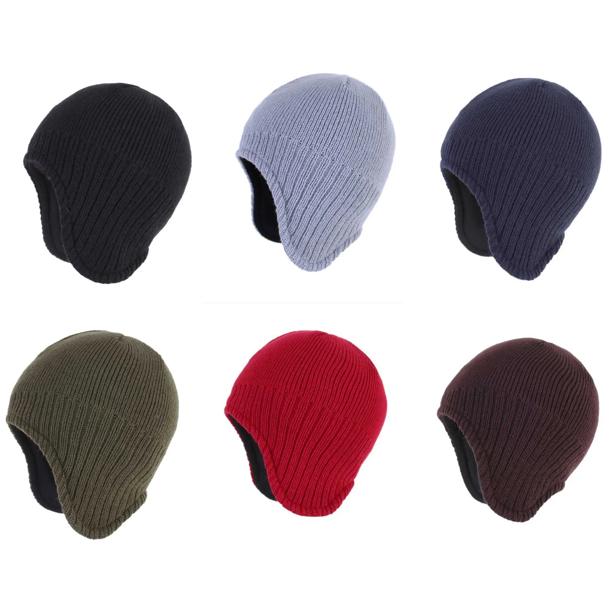 Beanie/Kafatası Kapakları Connectyle Erkekler Kadınlar Sıcak Kış Şapkaları Kablo Örgü Polar Dizli Kulak Şapkası Günlük Beanie Cap 240125