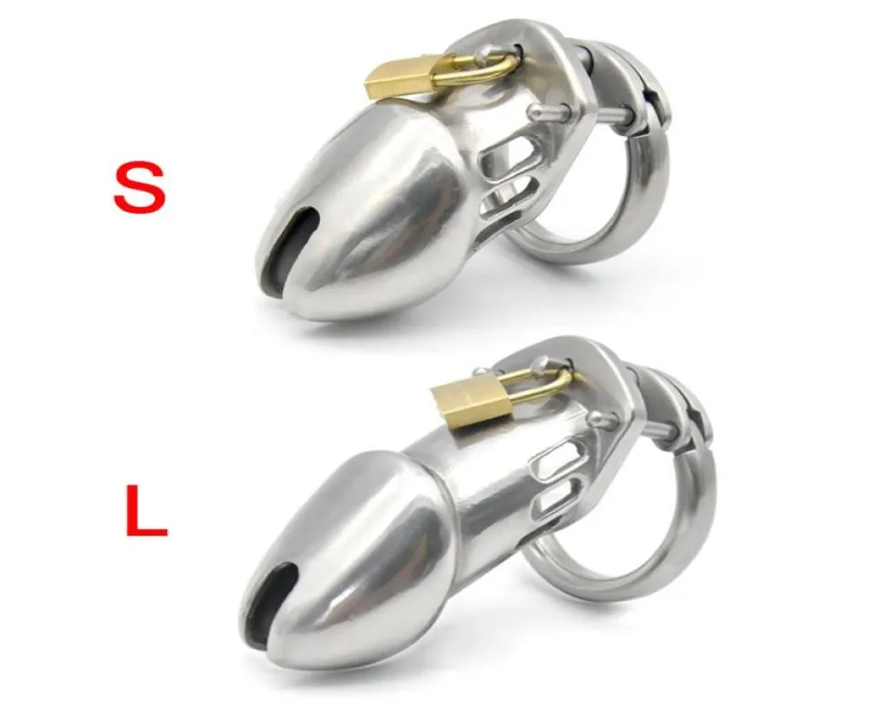 Stainless Steel Cock Cage Male Device Small Long Size Penis Ring Sex Toys For Men2397889