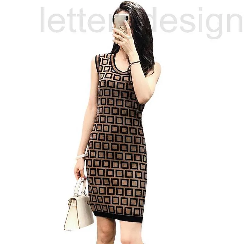 Designer Luxury Street Style Dresses Women Classic Letter Pattern Knit Dress Spring Summer Woman Lady Clothing V0ae