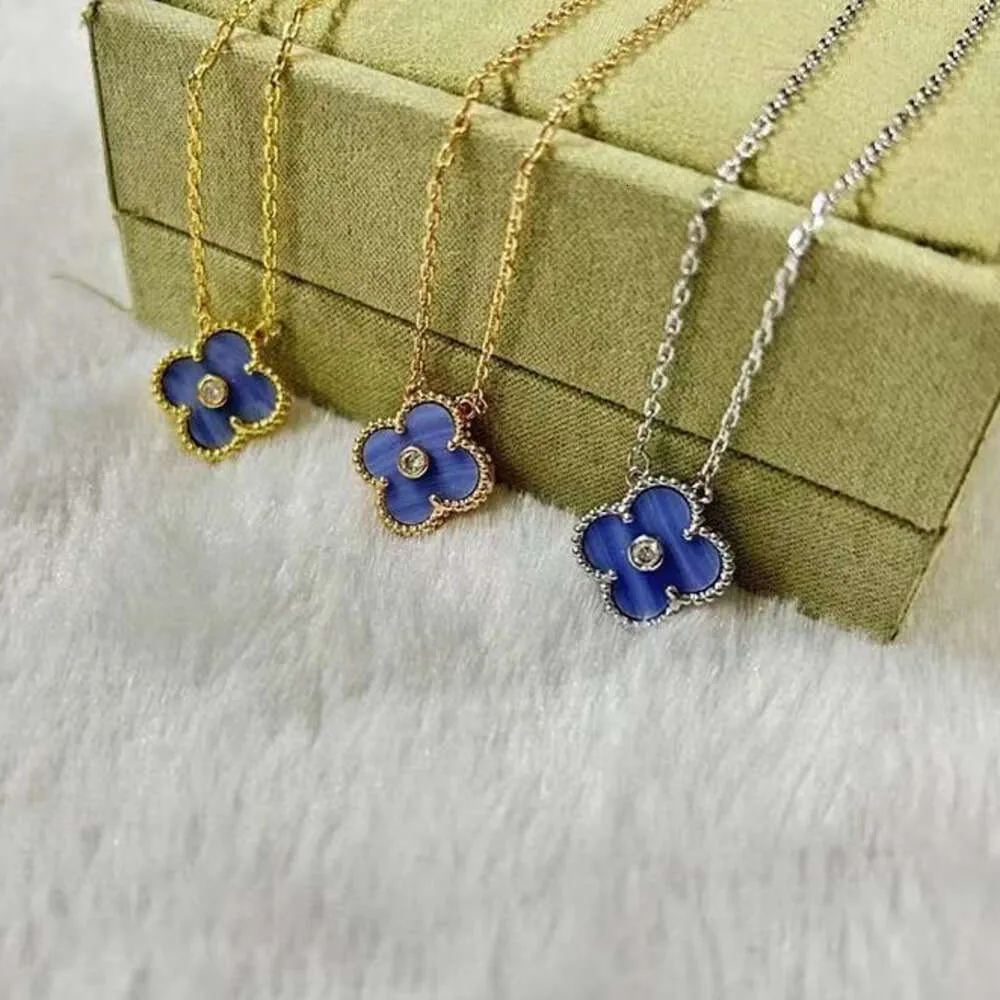 Luksusowa miłość koniczyna designerka urok Naszyjniki dla kobiet lekkie fioletowe kamień diament goth sailormoon siostra wielorybu moissanite łańcuch Choker Naszyjnik130