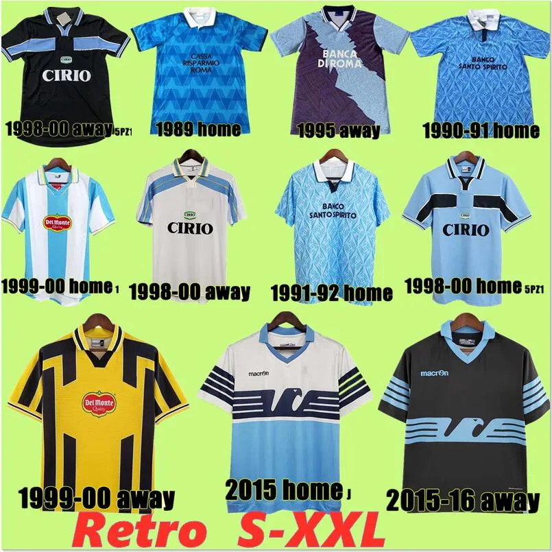 1998 1990 1991 1992 Lazio Retro Soccer Jerseys Vieri Salas Mihajlovic Veron Stankovic Mancini Nesta Nedved Inzaghi 95 98 99 00 01 15 16 Vintage Football Shirt