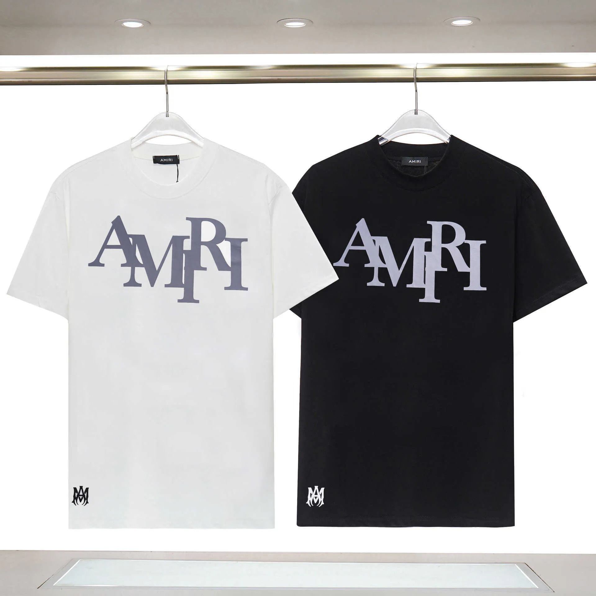 Modemarke Aimiri Reflektierendes Unisex-T-Shirt aus reiner Baumwolle mit doppeltem Garn und reflektierendem Buchstabendruck