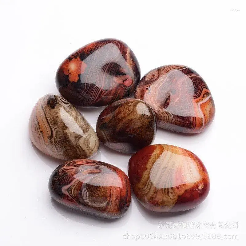 Dekorativa figurer 40-60mm naturlig sardonyx carnelian kvarts kristall agat tumlade sten sten reiki prov