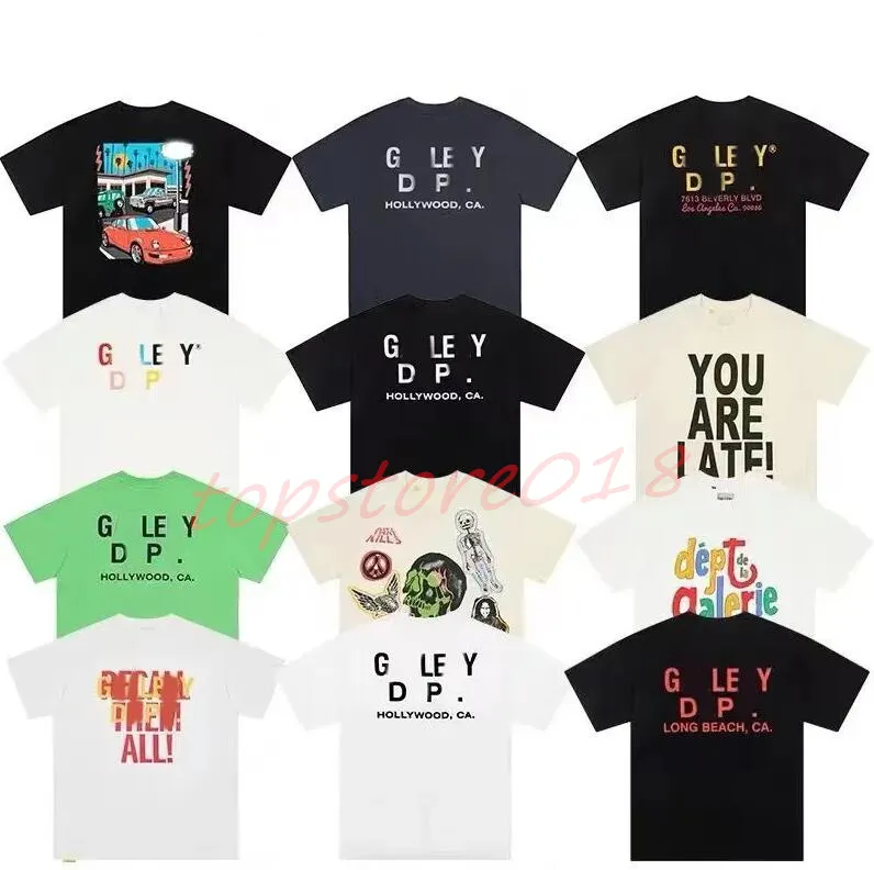 Mens T-Shirt Tasarımcı Galerileri Tee Depts Tişörtleri Yaz Kısa Kollu Eğlence Moda Üstleri Pamuklu Mektup Baskı Lüks Kadın Giyim Asya Boyutu S-XL