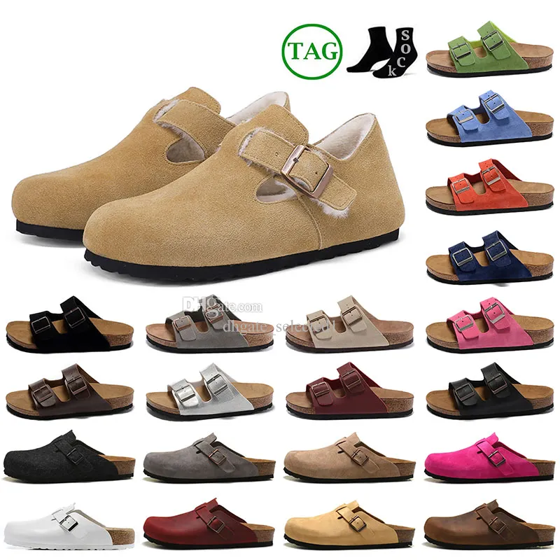 2024 Lieblings-Birkinstocks-Designer-Sandalen, Schnallen-Clog-Hausschuhe, Schaumstoffrutschen, Kork-Slipper mit flacher Sohle, plattenförmige Schuhe, Herren- und Damen-Luxusschuh, Birkinstock-Schieber