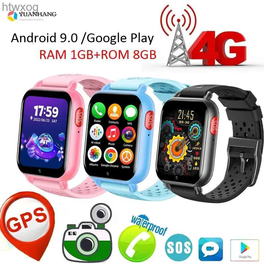 Montres intelligentes Android 9 Smart 4G caméra à distance trace GPS localiser enfant étudiant Google Play moniteur de thermomètre de fréquence cardiaque Smartwatch montre de téléphone YQ240125