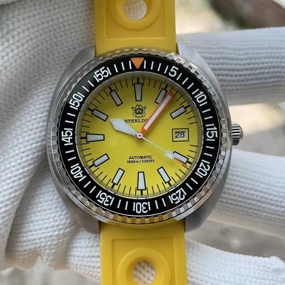 Autres montres SD1983 jaune STEELDIVE 49MM Vintage poignet de plongée pour hommes en acier inoxydable automatique 0M étanche mécanique