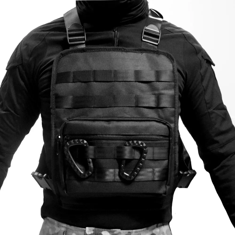 TAK YIYING Tactical Vest Nylon military Vest chest Pack Pouch Black 240118