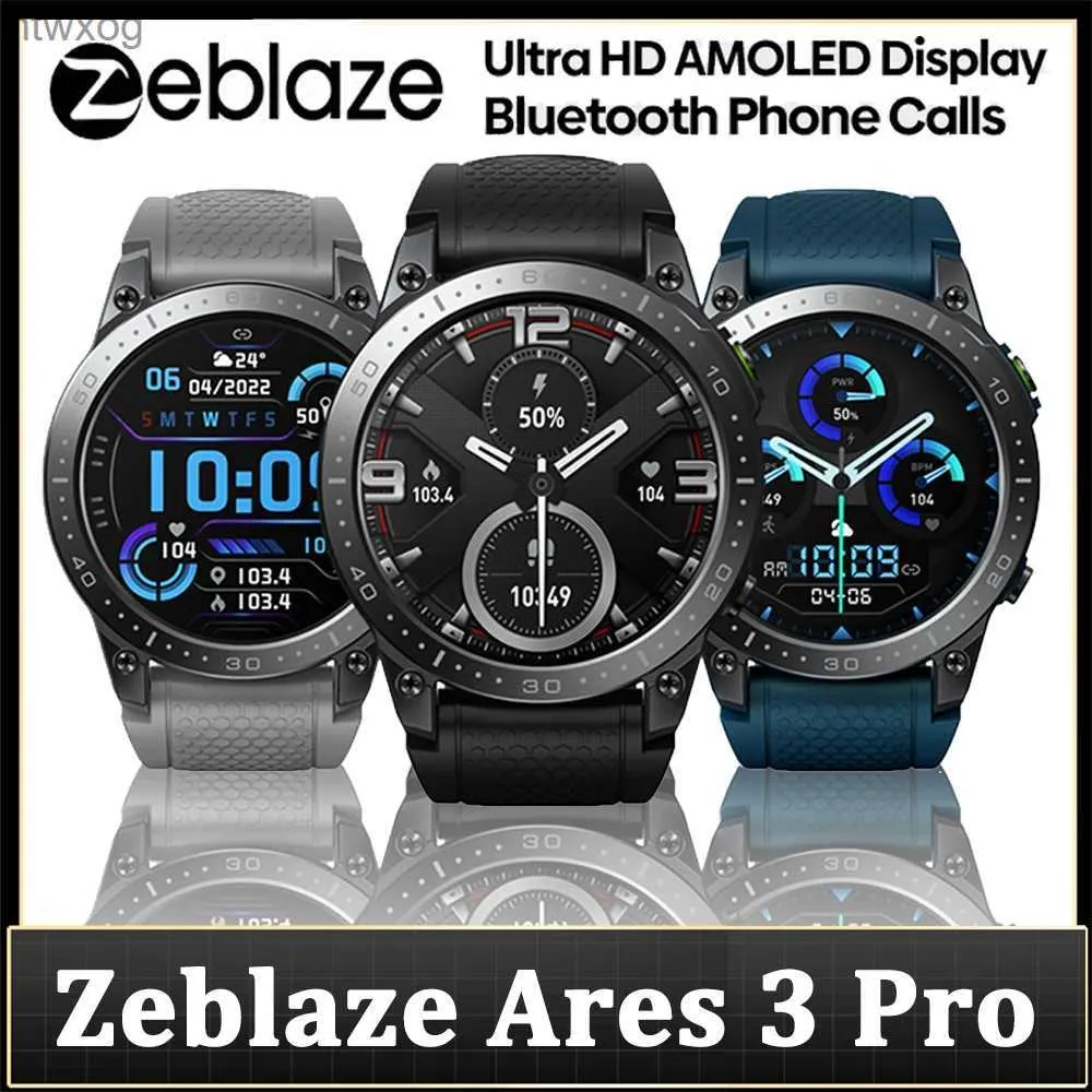 Smart Watches Zeblaze Ares 3 Pro Smart Watch 1.43-inch Ultra HD AMOLED Display Voice Calling 100+ Sports Modes 24H Health Monitor Smartwatch YQ240125