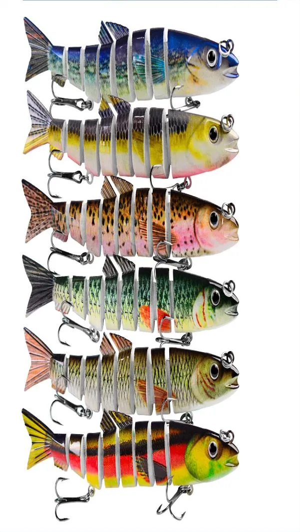 6 Färg 125 cm 215G ABS Fiske lockar för basöring Multi Jointed Swimbaits Slow Sinking Bionic Swing Lure Freshwater Saltwat1438739