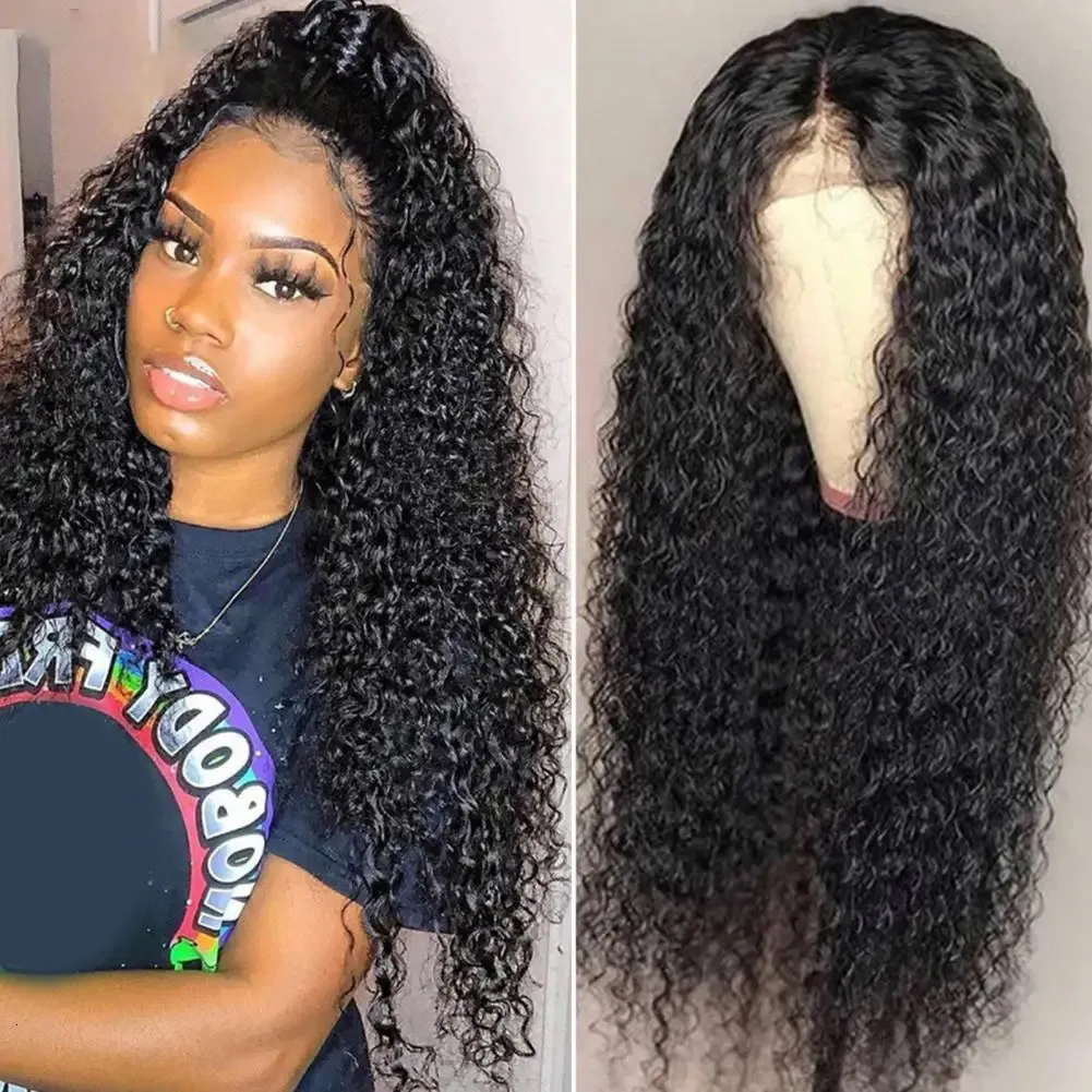 African Brazilian curly hair wig with soft and fluffy trend water wave wig with baby hair curly hair for women suitable for black women 230125