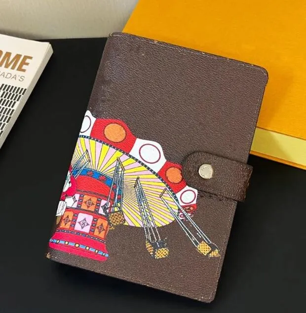 Women Wallet Luxury Brand Sunflower Check Letter Unisex Notebook Famous Designer Graffiti Letter Mens Diary Scrapbook Notepad Purses Card Holders