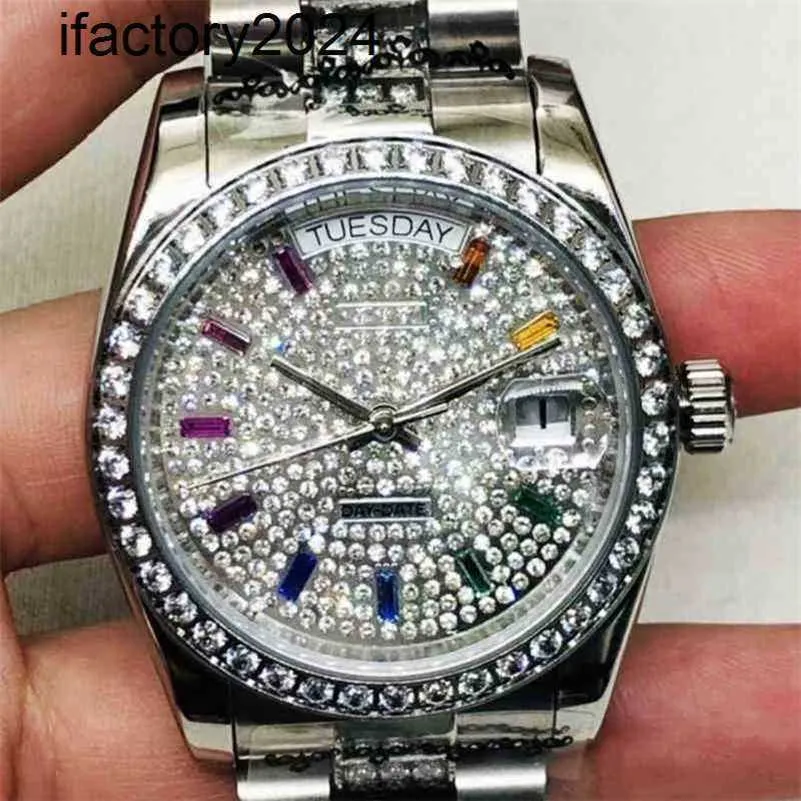 Ap Watch Diamond Moissanite Iced Out Can Pass Test 3235 Power reserve 72 Datejust Ladies ES 3K N C Date aaaaa Mens Mechanical the Log of House Is Full Colored Stones an