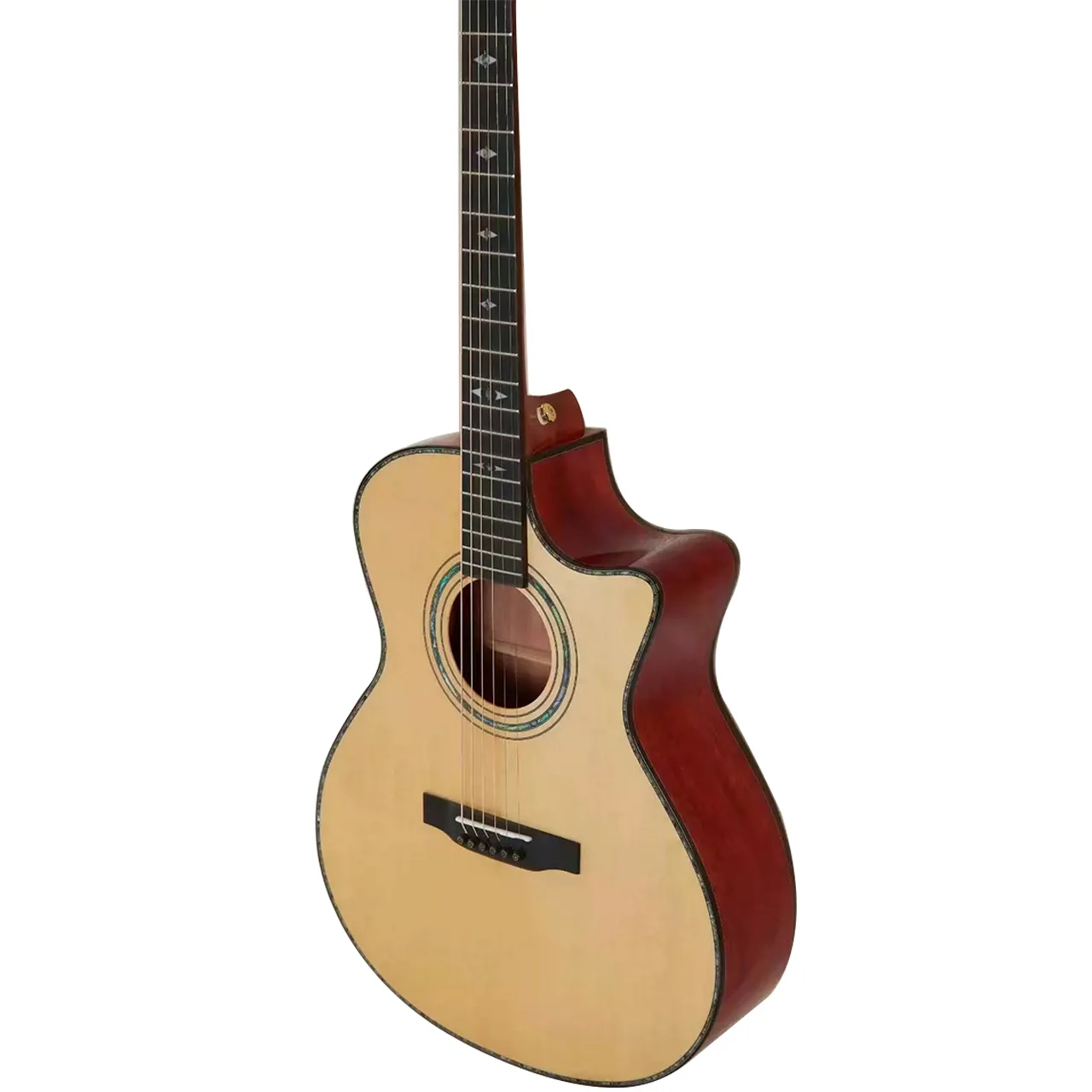 VOKI Edge Sittica Spruce guitare à doigt en bois massif avec touche en ébène