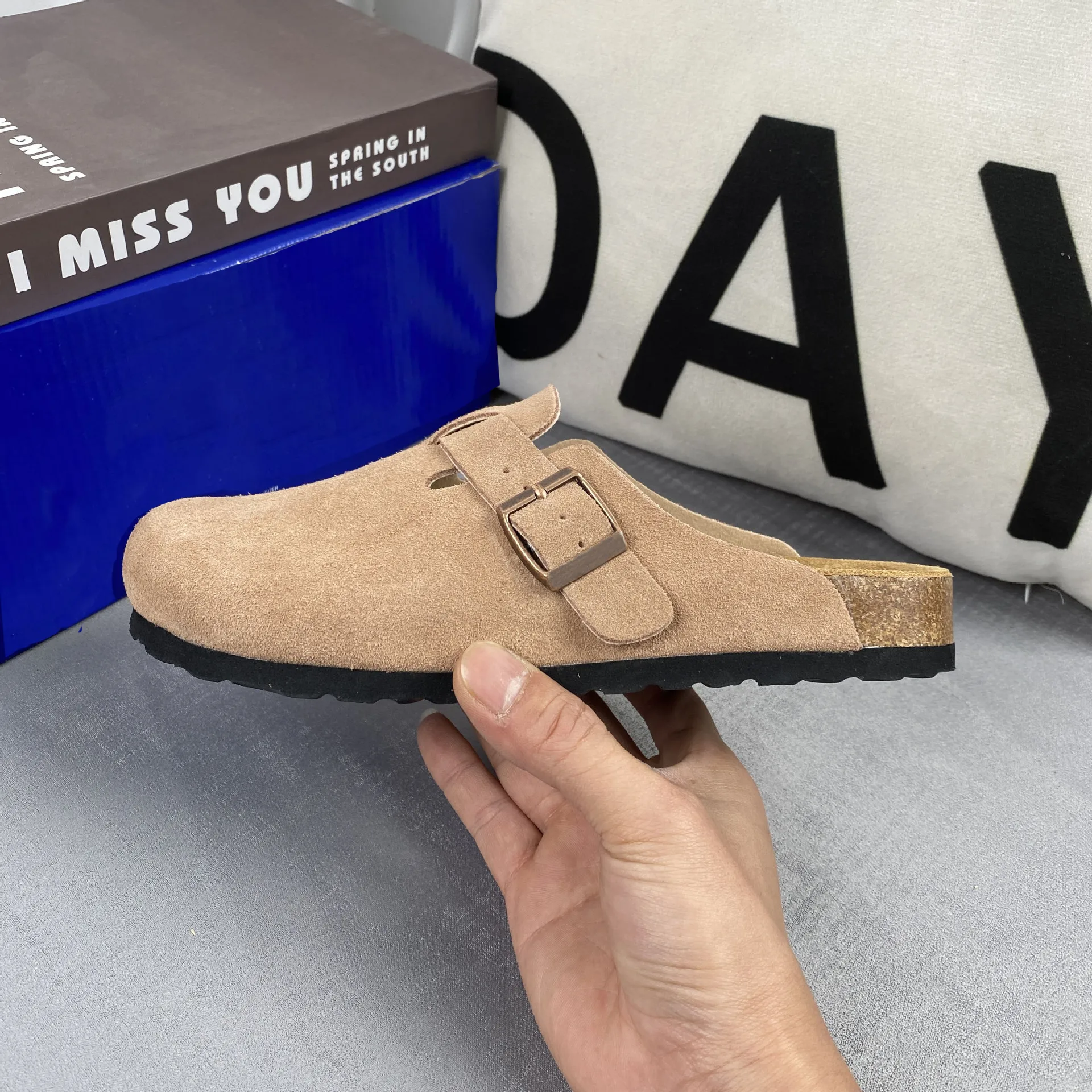 Platforma designerska Clogs Supper Sandals zamszowe patent skórzane slajdy Komiski kobiety męskie plażowe sandał zewnętrzny sloty korek