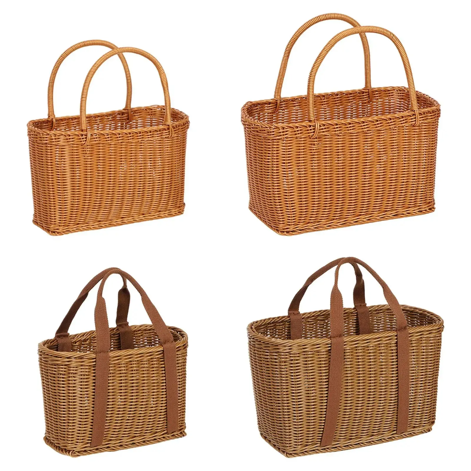 Handmade Storage Baskets Picnic Basket Imitation Rattan Household Decoration