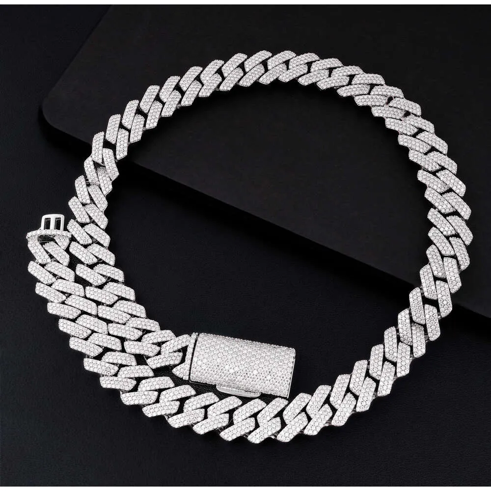 Hot Sale Hiphop Fashion Jewelry S925 Vvs 8mm Diamond Moissanite Cuban Chain