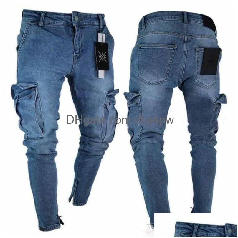 Męska marka dżinsów Męsar Zmarł Rowerzysta Slim Fit Motorcycle Denim Projektant Mody Projektowanie Upewnienie odzieży DHP8U