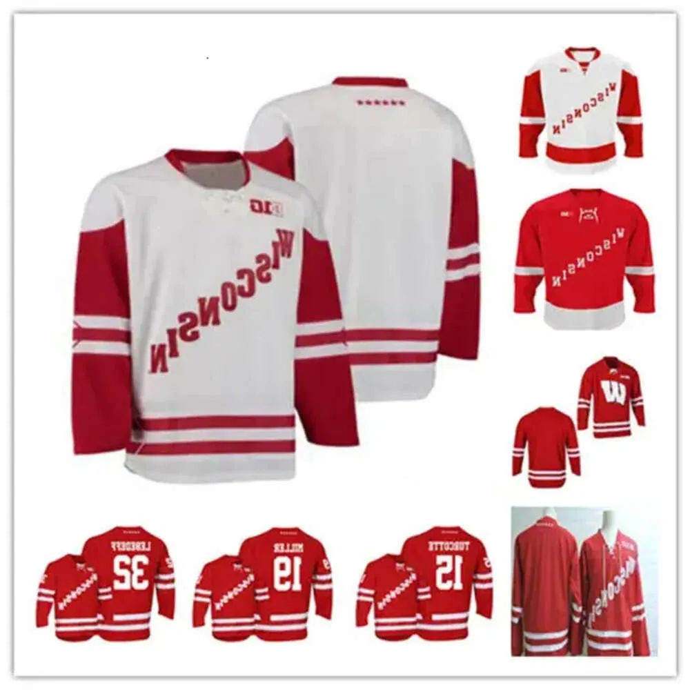 Wisconsin Badgers College Hockey Jerseys Custom Dylan Holloway Cole Caufield Brock Ty Pelton-BYCE TY EMBERSON Brian Elliott Ryan McDonagh 92