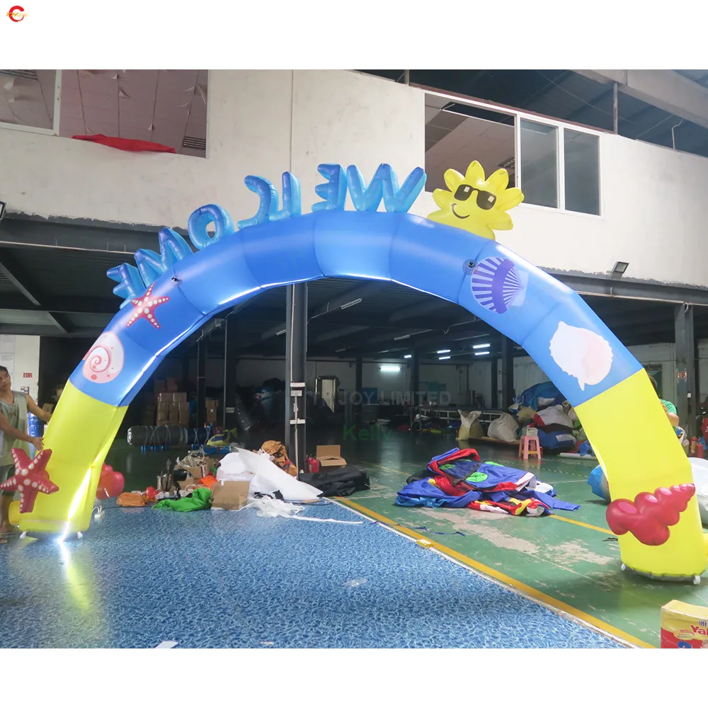 Free Ship Outdoor Activities 7mWx4mH (23x13.2ft) With blower Modern and beautiful inflatable welcome arch entrance gate promotional archway with letters