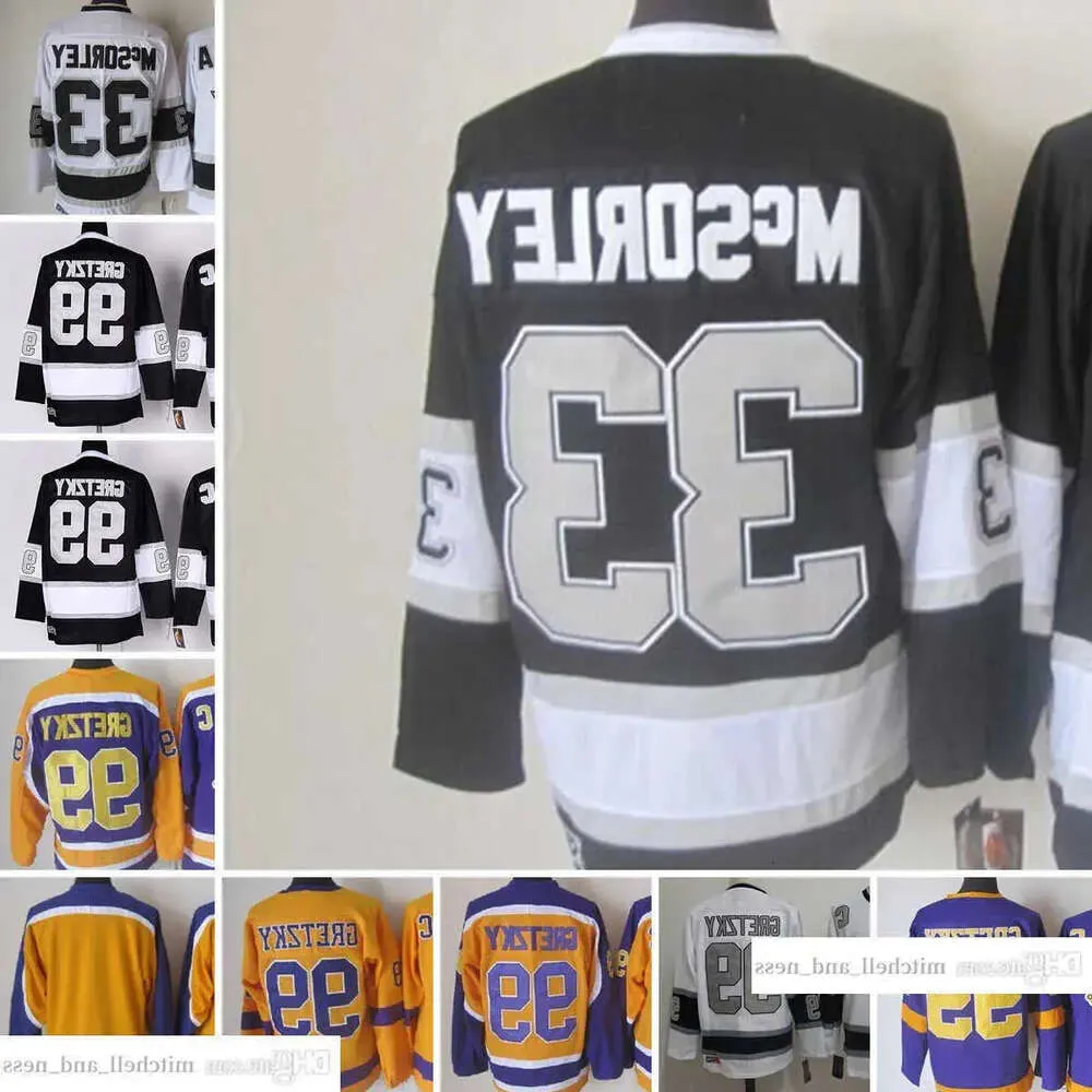1967-1999 Movie Retro CCM Hockey Jersey Embroidery 99 Wayne Gretzky Jerseys 33 Marty McSorley Vintage Jerseys 51