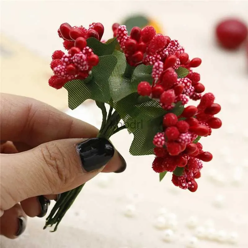 Falso floral vegetação simulação pequeno buquê de frutas noiva casamento diy turismo linda estrela flores guirlanda artesanal material decorativo grãos yq240125