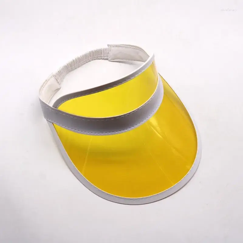 Bérets bandeau blanc Transparent en plastique PC couleur jaune visière Protection UV extérieure adulte neuf couleurs sport casquette de Golf