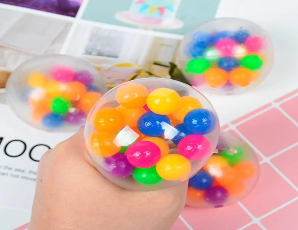 Ballongleksak 24/PCS Sensory Fingers Toys 6cm Color Bead Ball TPR Gummi Knådan Autism Angst Stress Reliever Sale H33HRJ78340097