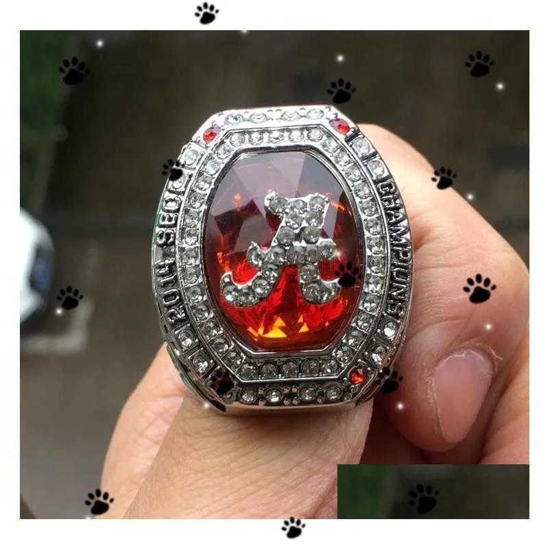 Cluster Ringen Nieuwste Alabama 2014 Roll Tide National College Football Championship Ring Souvenir Mannen Fan Gift Groothandel Drop Deli Dhuk4