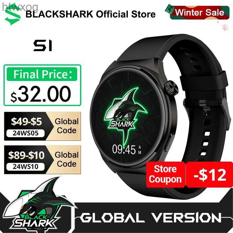 Smart Watches Global Version Black Shark S1 SmartWatch 1.43 '' AMOLED SCREEN 10 DAGER Batterilivslängd Bluetooth 5.3 Stöd 100+ Sportlägen YQ240125