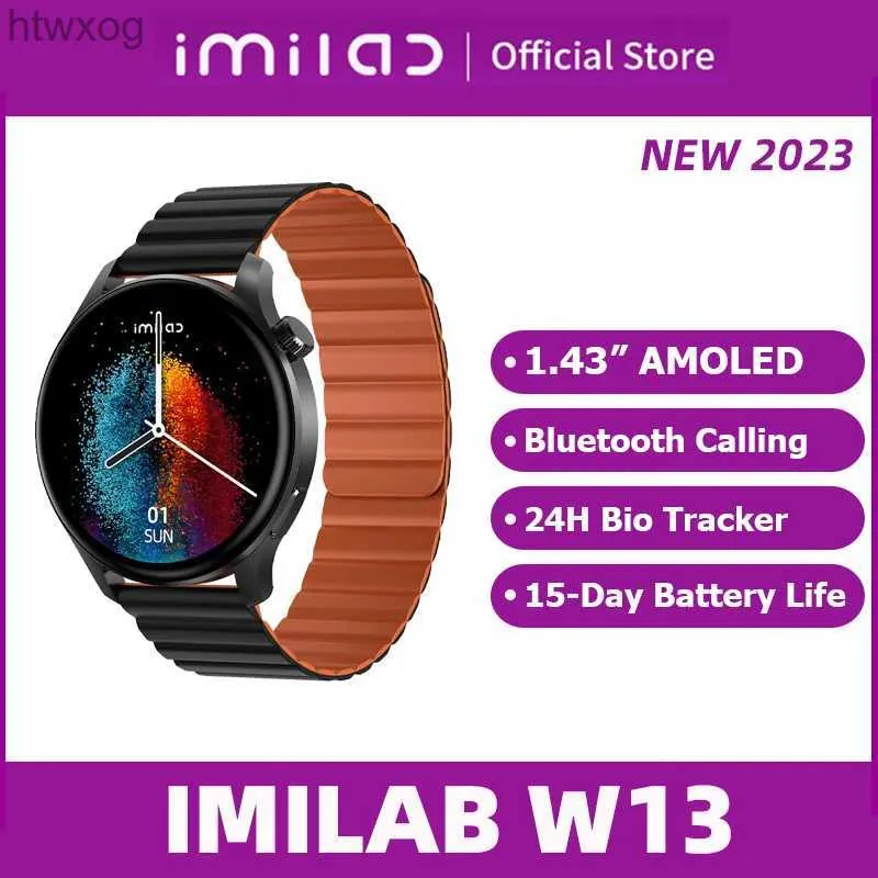 Montres Smart 2023 IMILAB W13 Smartwatch 1.43 Affichage AMOLED SUNLIGNER BLUETOOTH CALLES 15 DAYS VIE DE BATTERI