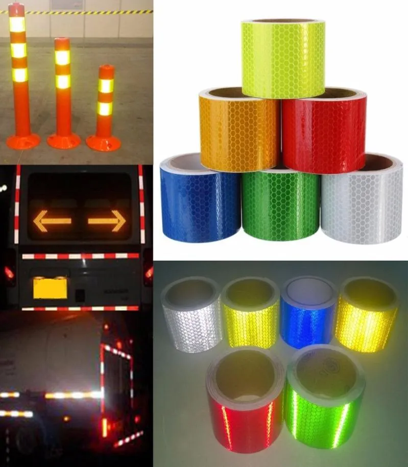 Reflective Safety Warning Tape Multi Colors For Car Truck Bus Motorcycle Stickers Stripe Safety Label Warning Strip Lattice 3m5cm4369736