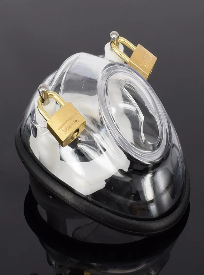 Apparaat CB6000 Plastic Clear Lucite Kom Riem Penis Slot Voor Mannen Bondage Cock Cage Sex Producten3568710