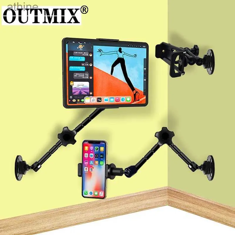 Tablet pc stands suporte de montagem na parede braço mágico stretchable suporte do telefone celular ajustável metal ipad para iphone 4-11 polegadas yq240125