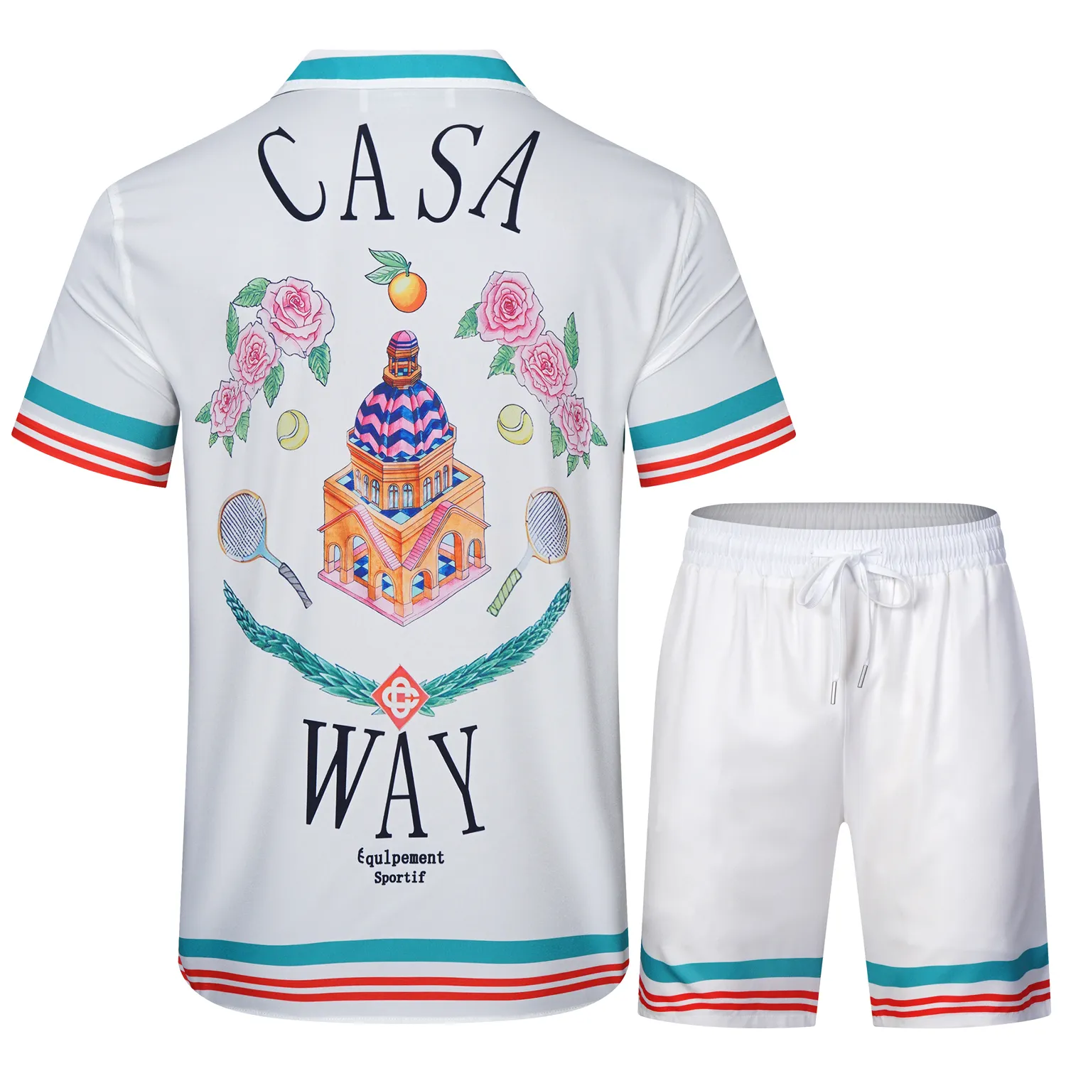 DHgate.com:Casablanca Mens 2-Piece Designer Shirt and Shorts DHgate.com:Casablanca Mens 2-Piece Designer Shirt and Shorts