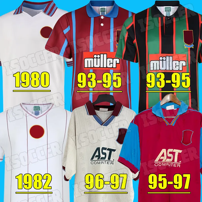 Maglie da calcio retrò Villa 80 82 88 93 95 96 97 Aston McGrath Houghton RICHARDSON Maglia da calcio vintage classica da uomo 1988 1993 1995 1996 1997 SAUNDERS YORKE EHIOGU