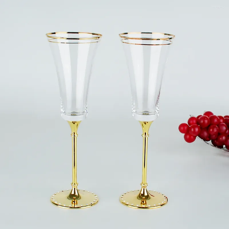 Verres à vin 2 pièces, verre à gobelet rouge en cristal fait à la main, flûtes à Champagne de luxe, tasse à whisky, verres à boissons, cadeau pour amoureux de fête