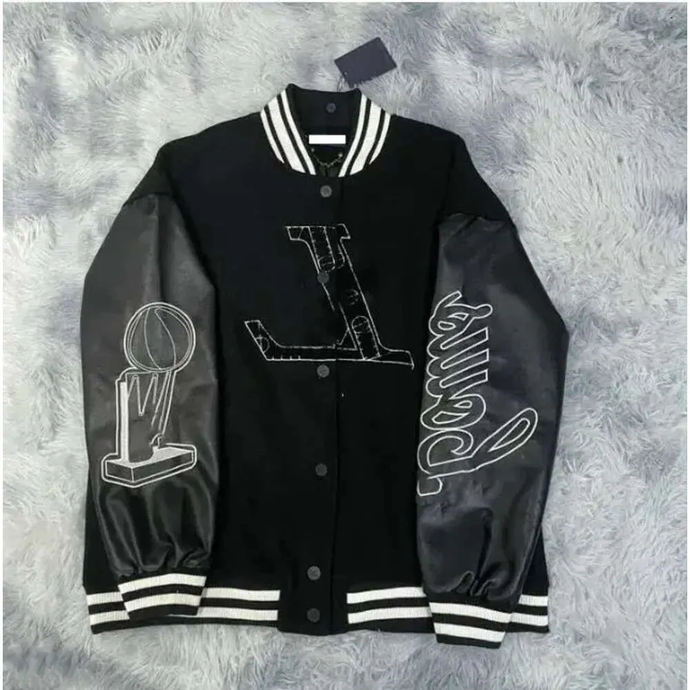 Vestes pour hommes Baseball Marque L Vintage Bomber Manteaux Lettre Broderie Automne Hommes Hip Hop Lâche Varsity 607