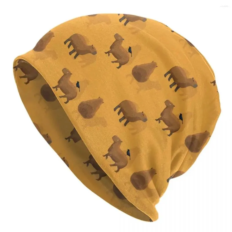 Bérets Capybara Grackle motif de dessin animé Skullies bonnets casquettes Hip Hop hiver chaud femmes hommes tricoté chapeau adulte unisexe Bonnet chapeaux