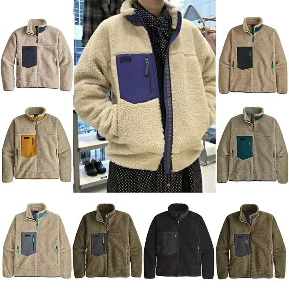 Designer Mens Jacket Fleece Jacket tjock Warm Down Classic Retro Antumn Winter Par Modeller Lamb Cashmere Fleece Coat Par Winter Coat 562