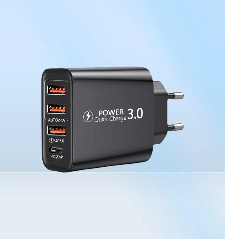 Szybkie ładowanie 30 USB C Szybkie ładowarki PD 20W Power 3USB PD Home Murowe Typ ładowania C Adapter dla iPhone 13 Pro Max Samsung7976992