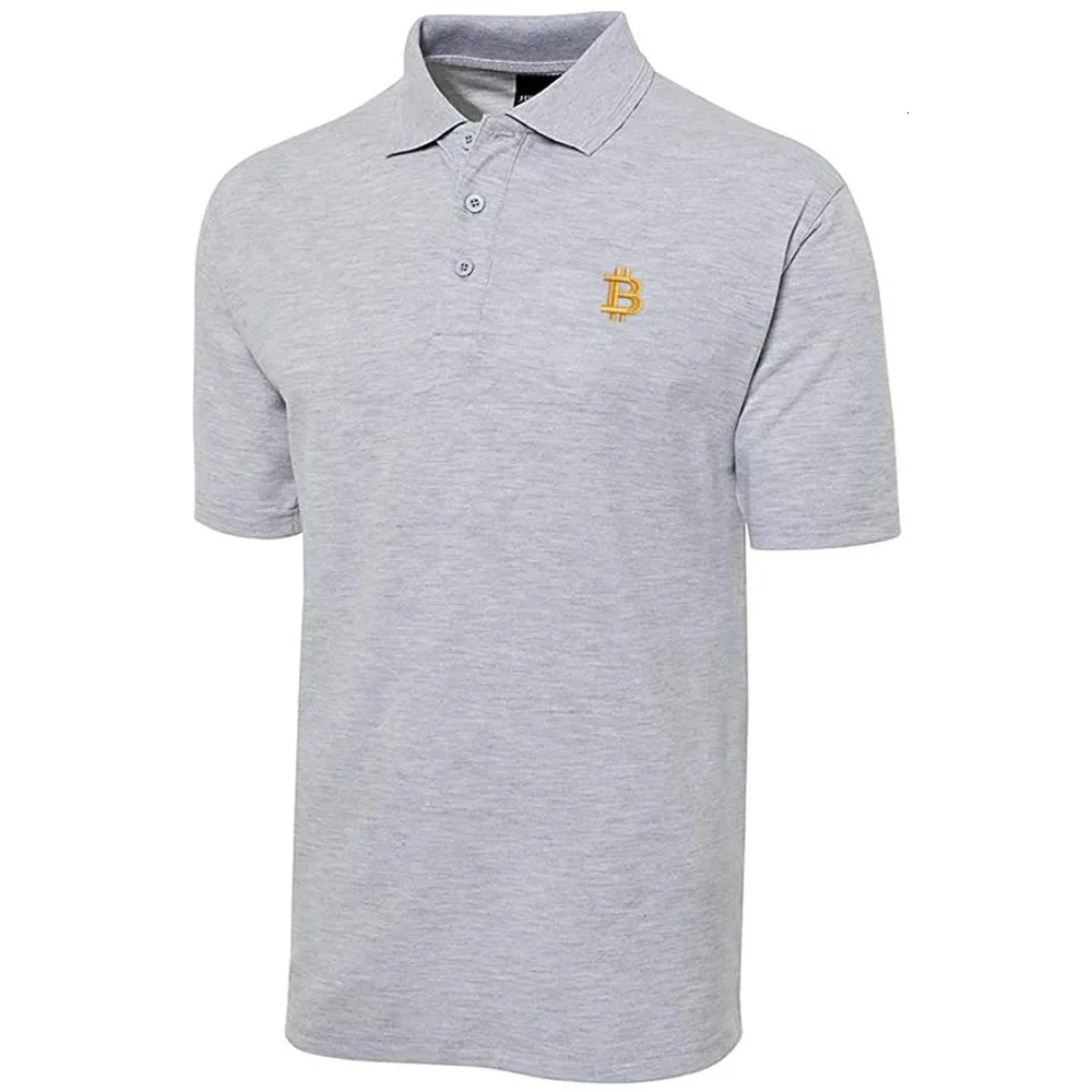 Lyprerazy Bitcoin BTC Embroidered Polo Shirt Classic Short Sleeve Mens  Casual Cotton Top From Long005, $22.11 | DHgate.Com