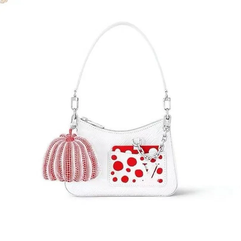 Pumpkins Handbag Yayoi Kusama Women Crossbody Borse Designer Mini Pumpkin Tag 3D Dots Cocchetto Frizione Catena d'argento M20999242S