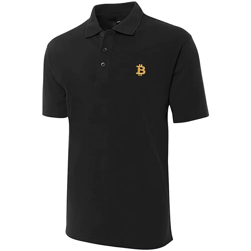 Lyprerazy Bitcoin BTC Embroidered Polo Shirt Classic Short Sleeve Mens  Casual Cotton Top From Long005, $22.11 | DHgate.Com