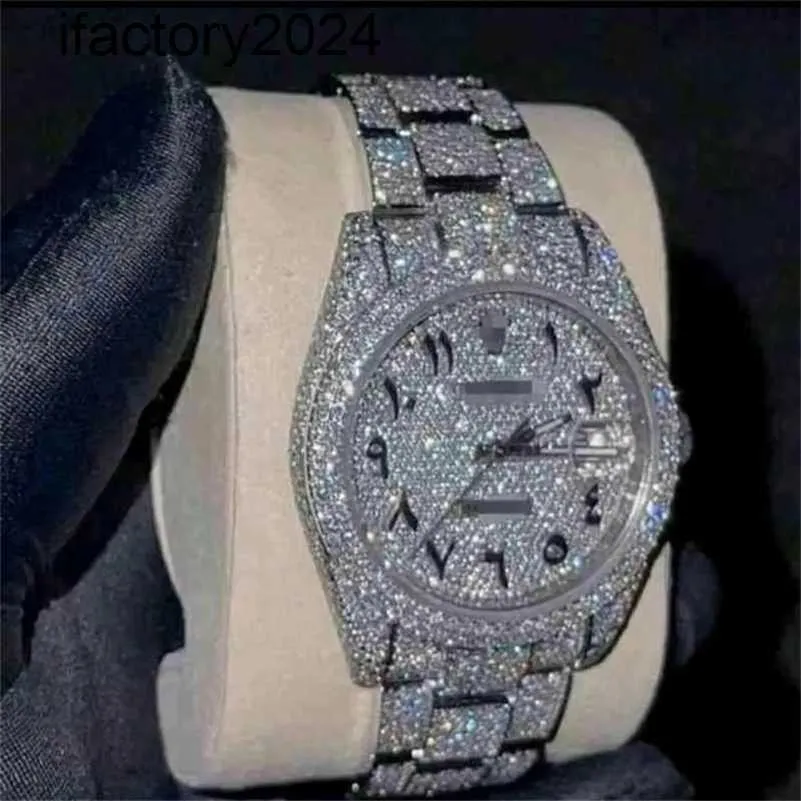 Ap Watch Diamond Moissanit Iced Out kann den Test bestehen Armbanduhr Mosang Stone Customization kann den Tt des mechanischen Uhrwerks für Herren wasserdicht C7 A1 bestehen