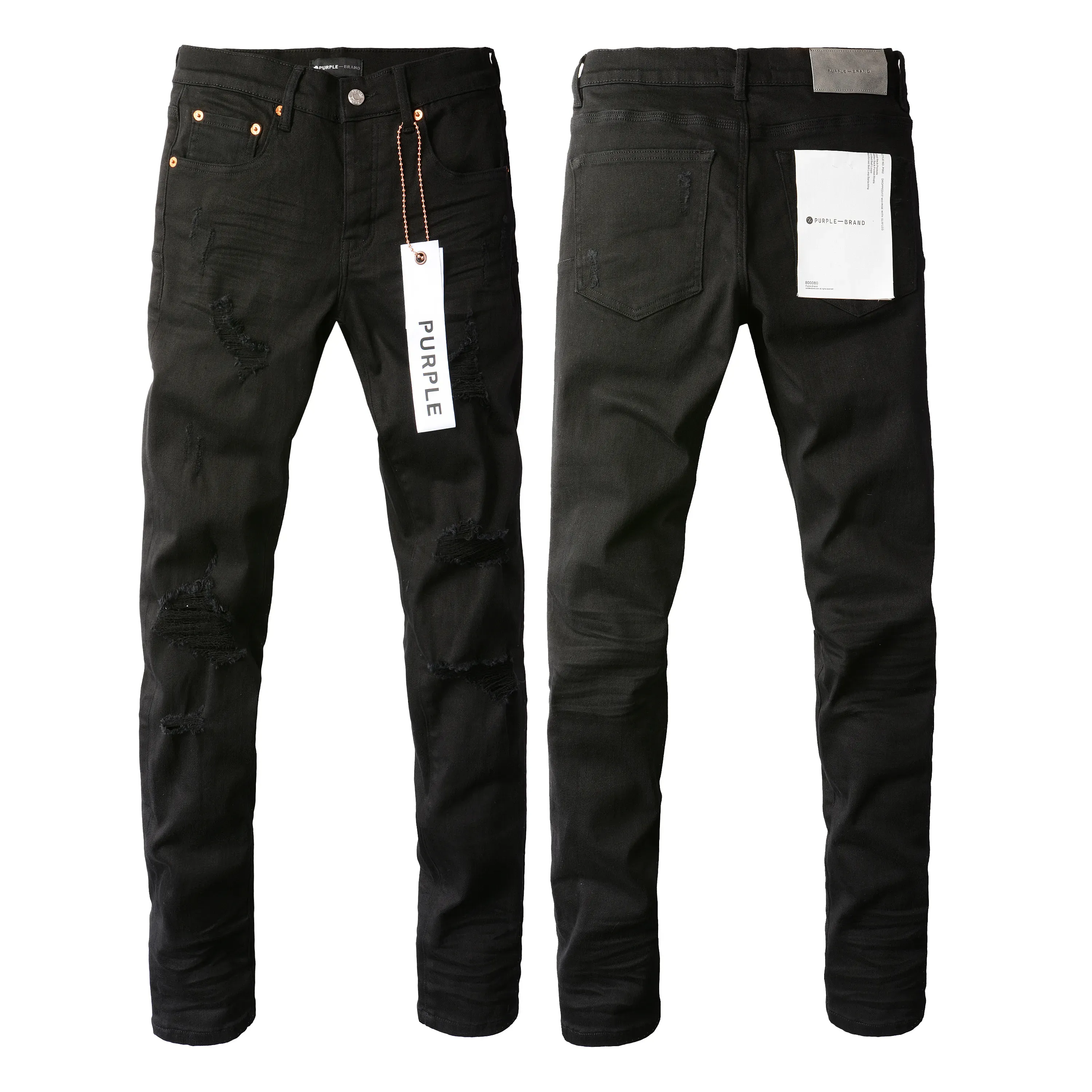 DHgate.com:Purple Distressed Ripped Designer Cargo Jeans