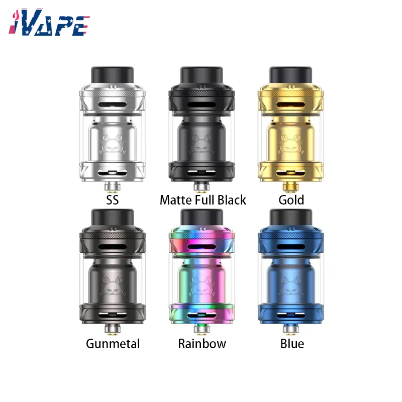 Hellvape Fat Rabbit 2 RTA 4ml/6.5ml 듀얼 공기 흐름 시스템 포스트리스 데크 36 Honeycomb 공기 흐름 구멍